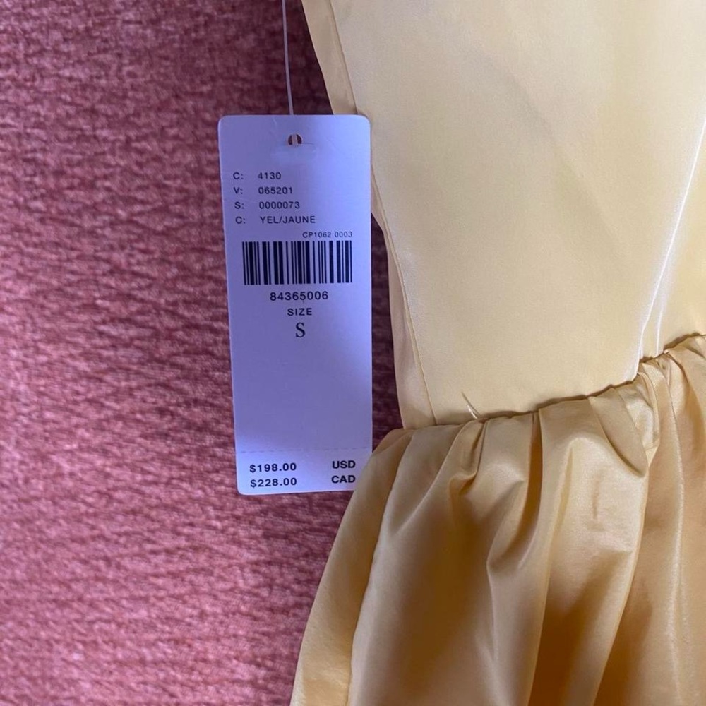 NWT Modern Anthropologie Yellow Corset Hi Low Bubble Skirt Dress, Size S. - Picture 8 of 8